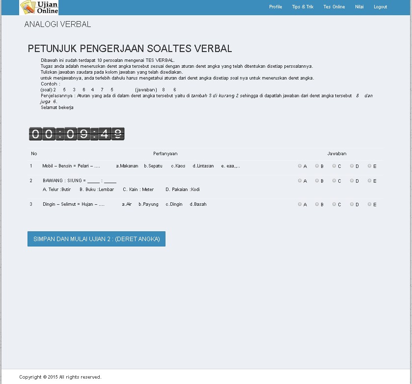 Ujian Psikologi & TKU Online